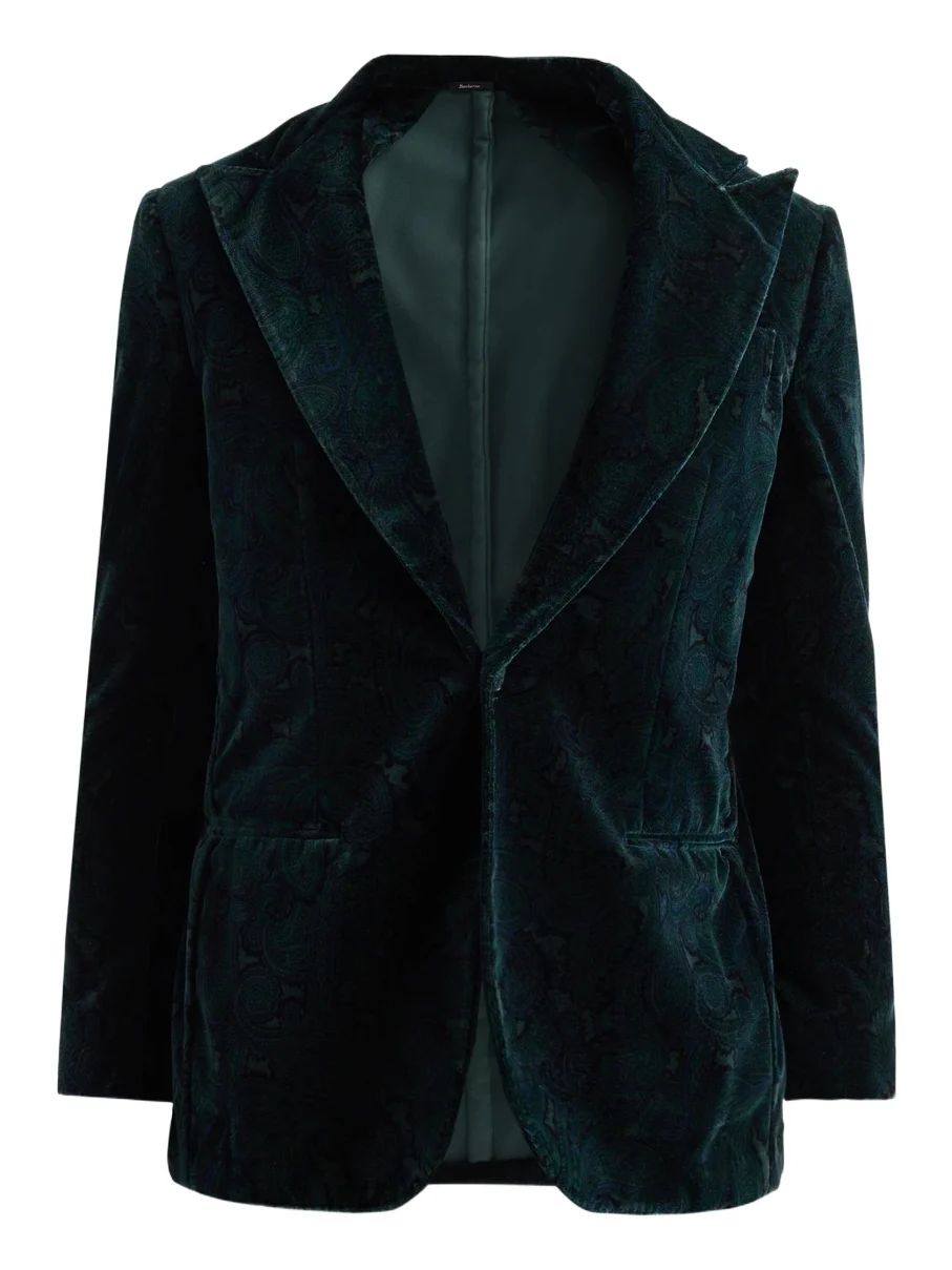 Sartorio Napoli Men's Paisley Velvet Single-Button Dinner Jacket