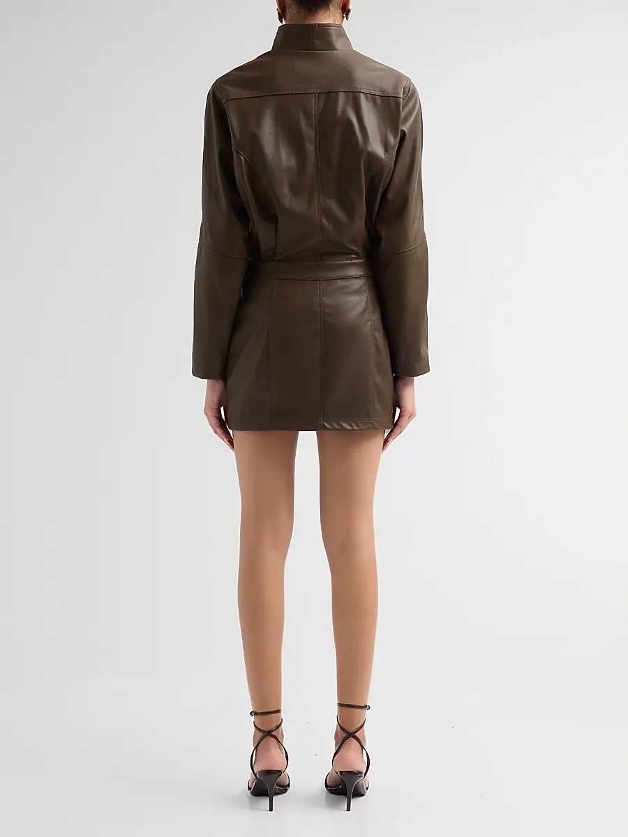 Ronny Kobo Women's Maddix Faux Leather Mini Dress | Thumbnail 3 Ronny Kobo Women's Maddix Faux Leather Mini Dress | Thumbnail 3