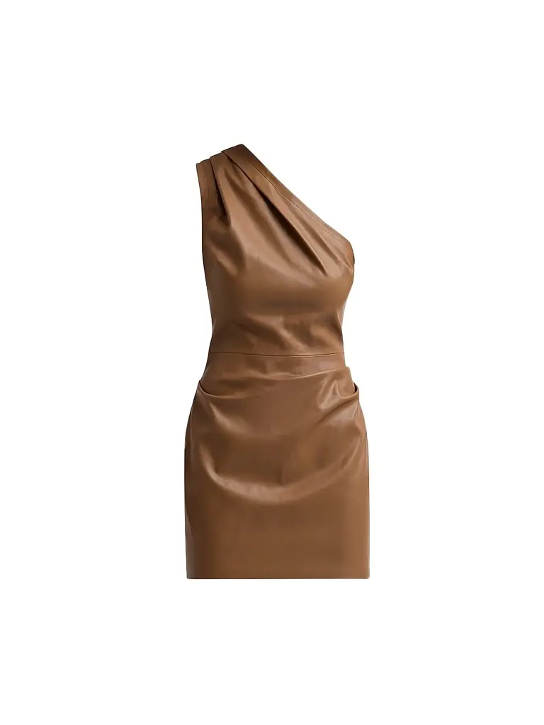 Ronny Kobo Women's Pelle Faux Leather Mini Dress - Saddle | Image 1 Ronny Kobo Women's Pelle Faux Leather Mini Dress - Saddle | Image 1