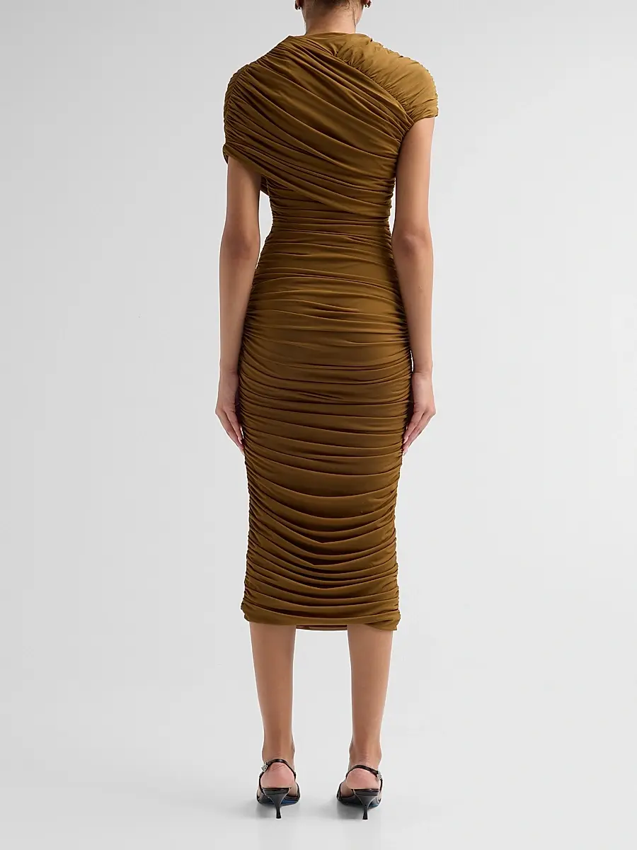 Ronny Kobo Women's Janel Ruched Midi Dress | Thumbnail 3