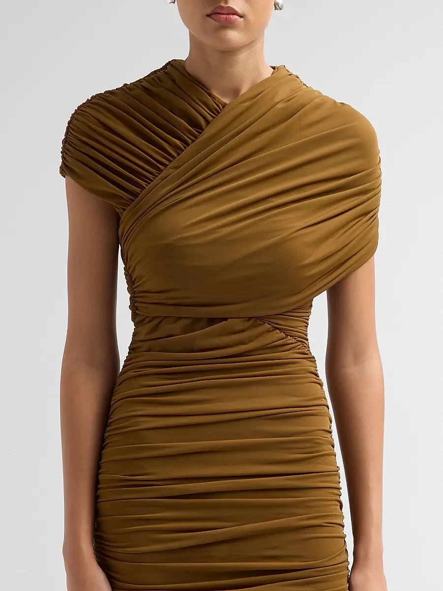 Ronny Kobo Women's Janel Ruched Midi Dress | Thumbnail 5