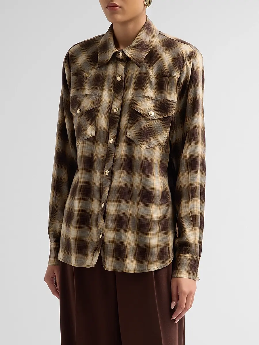 Ronny Kobo Women's Tatie Plaid Shirt | Thumbnail 4 Ronny Kobo Women's Tatie Plaid Shirt | Thumbnail 4