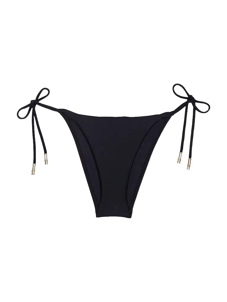 ViX by Paula Hermanny Women's 24K-Gold-Capped Side-Tie Bikini Bottom - Black | Image 1 ViX by Paula Hermanny Women's 24K-Gold-Capped Side-Tie Bikini Bottom - Black | Image 1