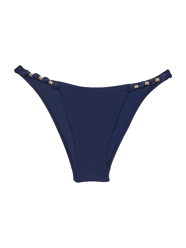 ViX by Paula Hermanny Women's Paula Knotted Brazillian-Cut Bikini Bottom - Navy | Image 1 ViX by Paula Hermanny Women's Paula Knotted Brazillian-Cut Bikini Bottom - Navy | Image 1