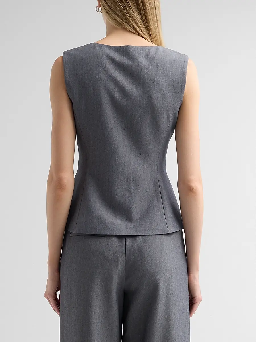 Toccin Women's Yara Melange Suiting Zip Vest | Thumbnail 3 Toccin Women's Yara Melange Suiting Zip Vest | Thumbnail 3
