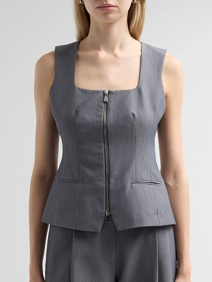 Toccin Women's Yara Melange Suiting Zip Vest | Thumbnail 5 Toccin Women's Yara Melange Suiting Zip Vest | Thumbnail 5