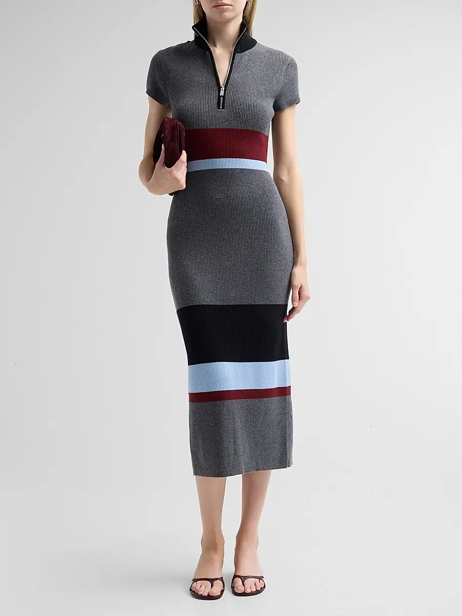 Toccin Women's Dasha Colorblocked Half-Zip Midi Dress | Thumbnail 2 Toccin Women's Dasha Colorblocked Half-Zip Midi Dress | Thumbnail 2