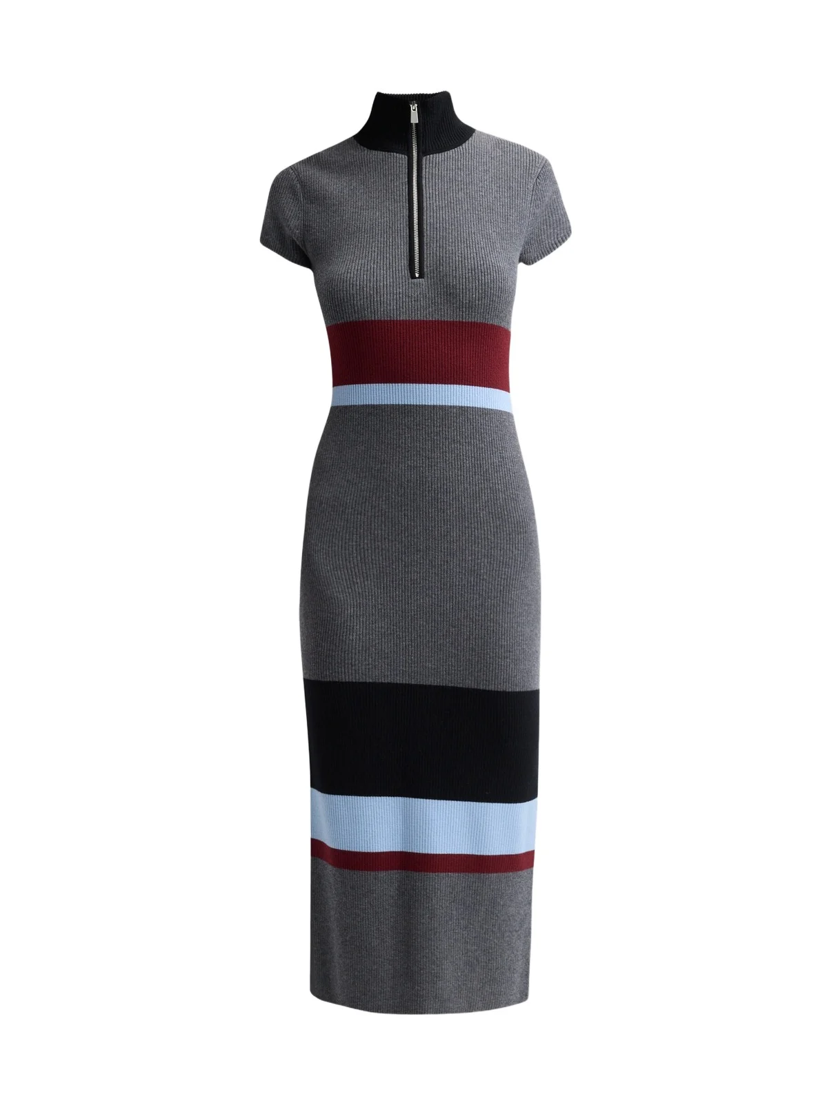 Toccin Women's Dasha Colorblocked Half-Zip Midi Dress