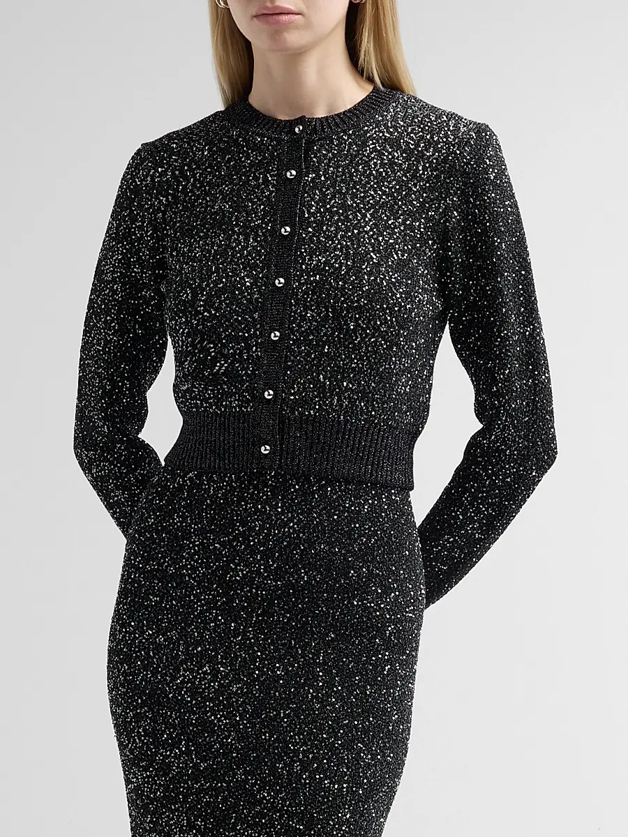 Toccin Women's Mollie Sequin Bouclé Cardigan | Thumbnail 4 Toccin Women's Mollie Sequin Bouclé Cardigan | Thumbnail 4
