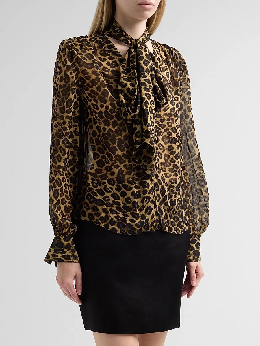 Toccin Women's Kaila Leopard Print Blouse | Thumbnail 4 Toccin Women's Kaila Leopard Print Blouse | Thumbnail 4