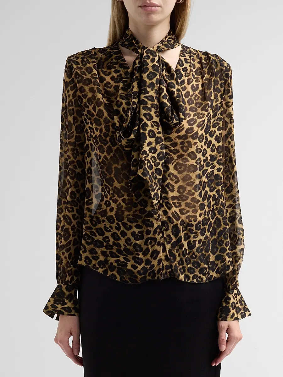 Toccin Women's Kaila Leopard Print Blouse | Thumbnail 5 Toccin Women's Kaila Leopard Print Blouse | Thumbnail 5