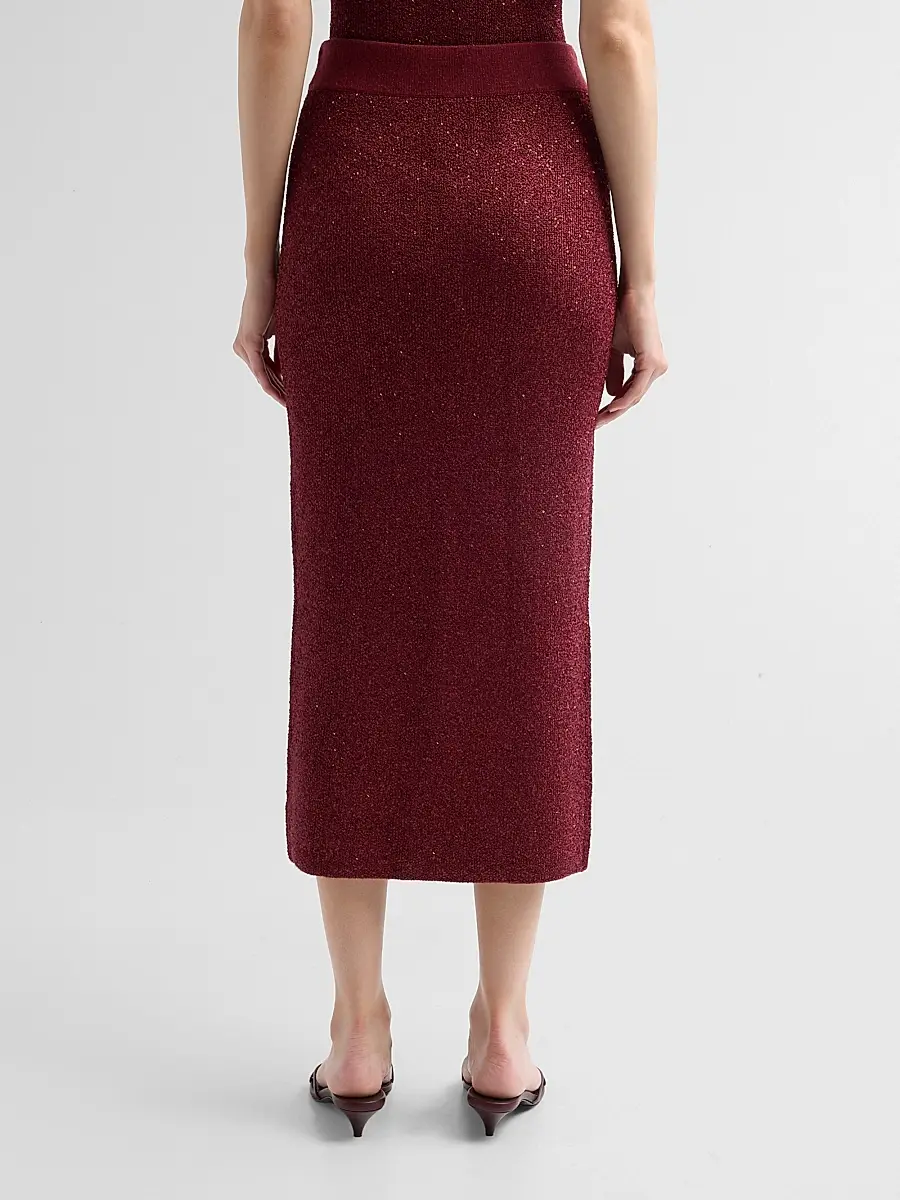 Toccin Women's Alisha Sequin Bouclé Midi Skirt | Thumbnail 3 Toccin Women's Alisha Sequin Bouclé Midi Skirt | Thumbnail 3