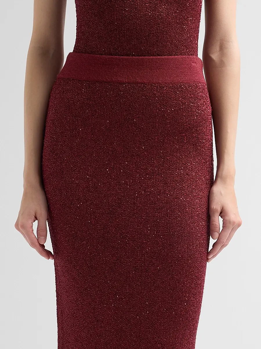 Toccin Women's Alisha Sequin Bouclé Midi Skirt | Thumbnail 5 Toccin Women's Alisha Sequin Bouclé Midi Skirt | Thumbnail 5