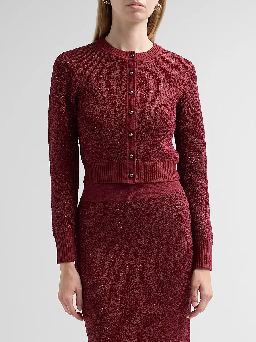 Toccin Women's Mollie Sequin Bouclé Cardigan | Thumbnail 4 Toccin Women's Mollie Sequin Bouclé Cardigan | Thumbnail 4