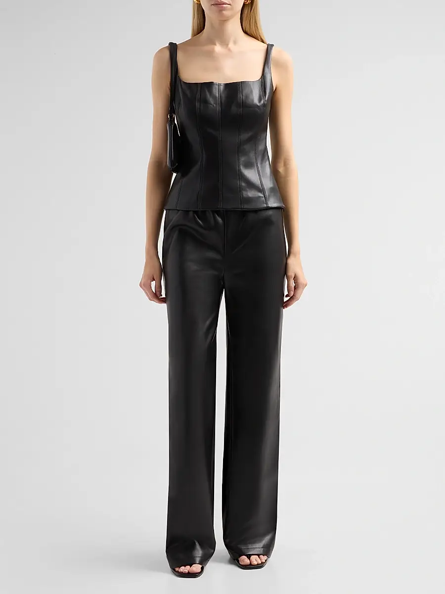 Toccin Women's Mick Faux Leather Pull On Pants | Thumbnail 2 Toccin Women's Mick Faux Leather Pull On Pants | Thumbnail 2