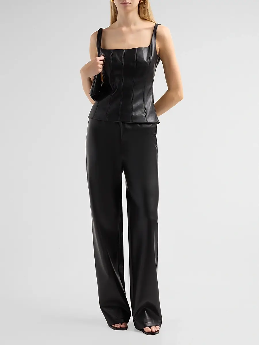Toccin Women's Bibi Sculpted Faux Leather Top | Thumbnail 2 Toccin Women's Bibi Sculpted Faux Leather Top | Thumbnail 2