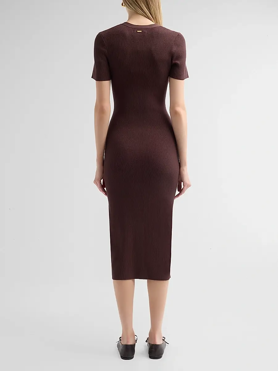 Toccin Women's Agnes Short-Sleeve Cardigan Midi Dress | Thumbnail 3 Toccin Women's Agnes Short-Sleeve Cardigan Midi Dress | Thumbnail 3