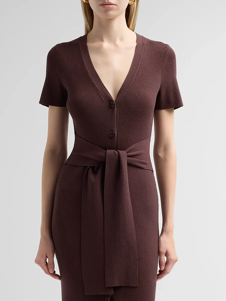 Toccin Women's Agnes Short-Sleeve Cardigan Midi Dress | Thumbnail 5 Toccin Women's Agnes Short-Sleeve Cardigan Midi Dress | Thumbnail 5