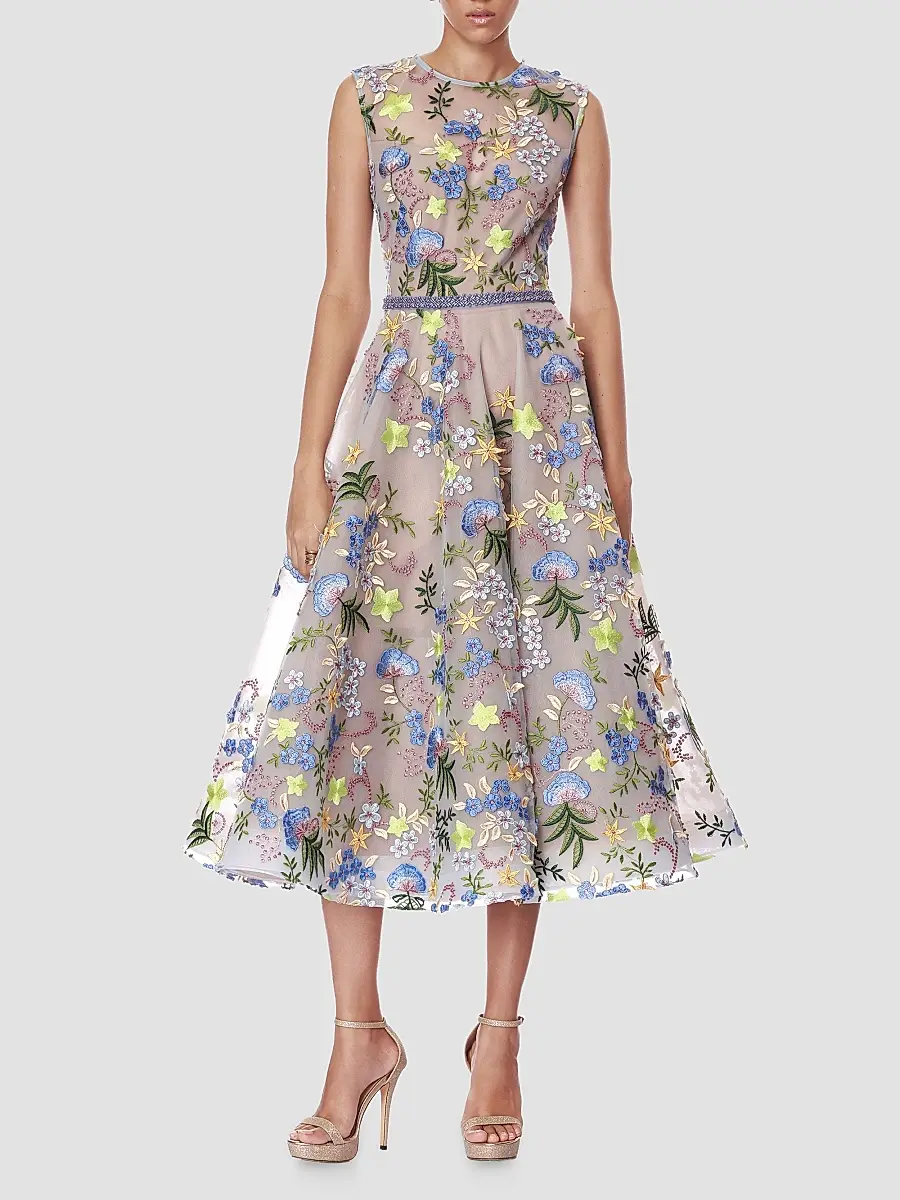 Bronx and Banco Women's Saba Blossom-Embroidered Midi Dress | Thumbnail 3 Bronx and Banco Women's Saba Blossom-Embroidered Midi Dress | Thumbnail 3