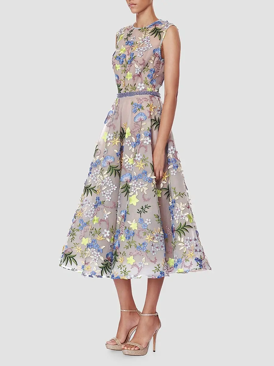 Bronx and Banco Women's Saba Blossom-Embroidered Midi Dress | Thumbnail 4 Bronx and Banco Women's Saba Blossom-Embroidered Midi Dress | Thumbnail 4