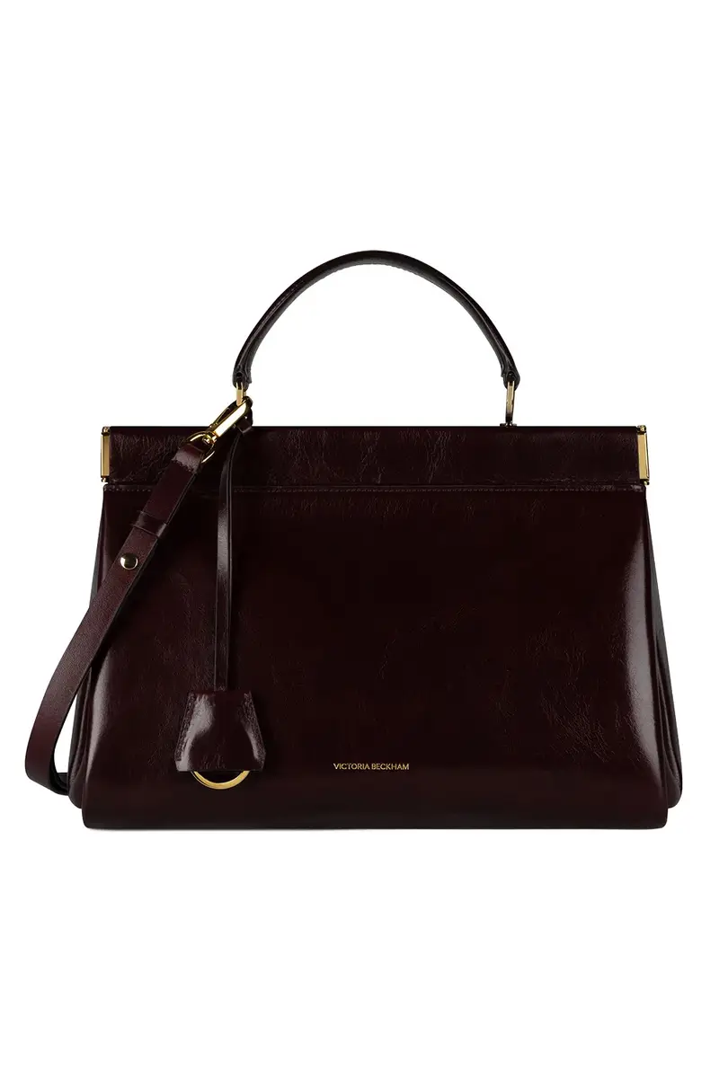 Victoria Beckham Sloane Frame Bag - Dark Burgundy | Image 1 Victoria Beckham Sloane Frame Bag - Dark Burgundy | Image 1