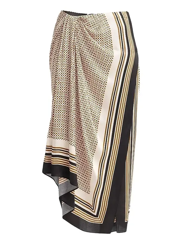 A.L.C. A. L.C. Women's Reign Border Print Draped Midi Skirt