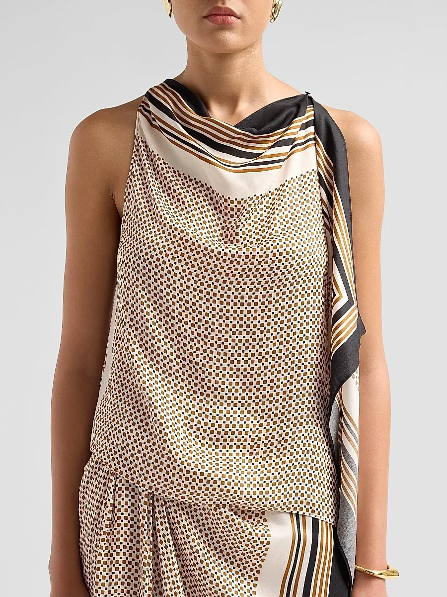 A.L.C. A. L.C. Women's Kit Geometric Satin Cowlneck Top | Thumbnail 5 A.L.C. A. L.C. Women's Kit Geometric Satin Cowlneck Top | Thumbnail 5