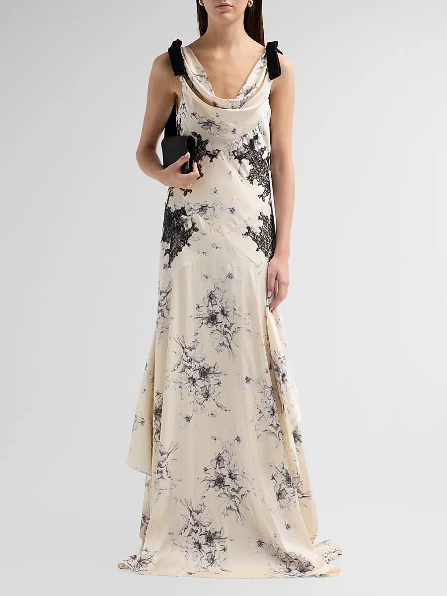 Cinq à Sept Women's Jett Hand-Sketched Floral Maxi Dress | Thumbnail 2