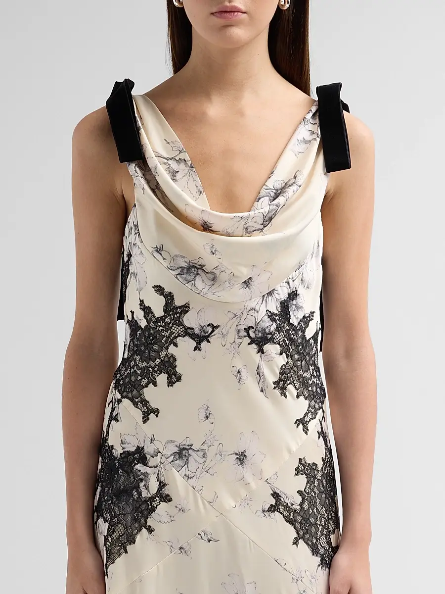 Cinq à Sept Women's Jett Hand-Sketched Floral Maxi Dress | Thumbnail 5