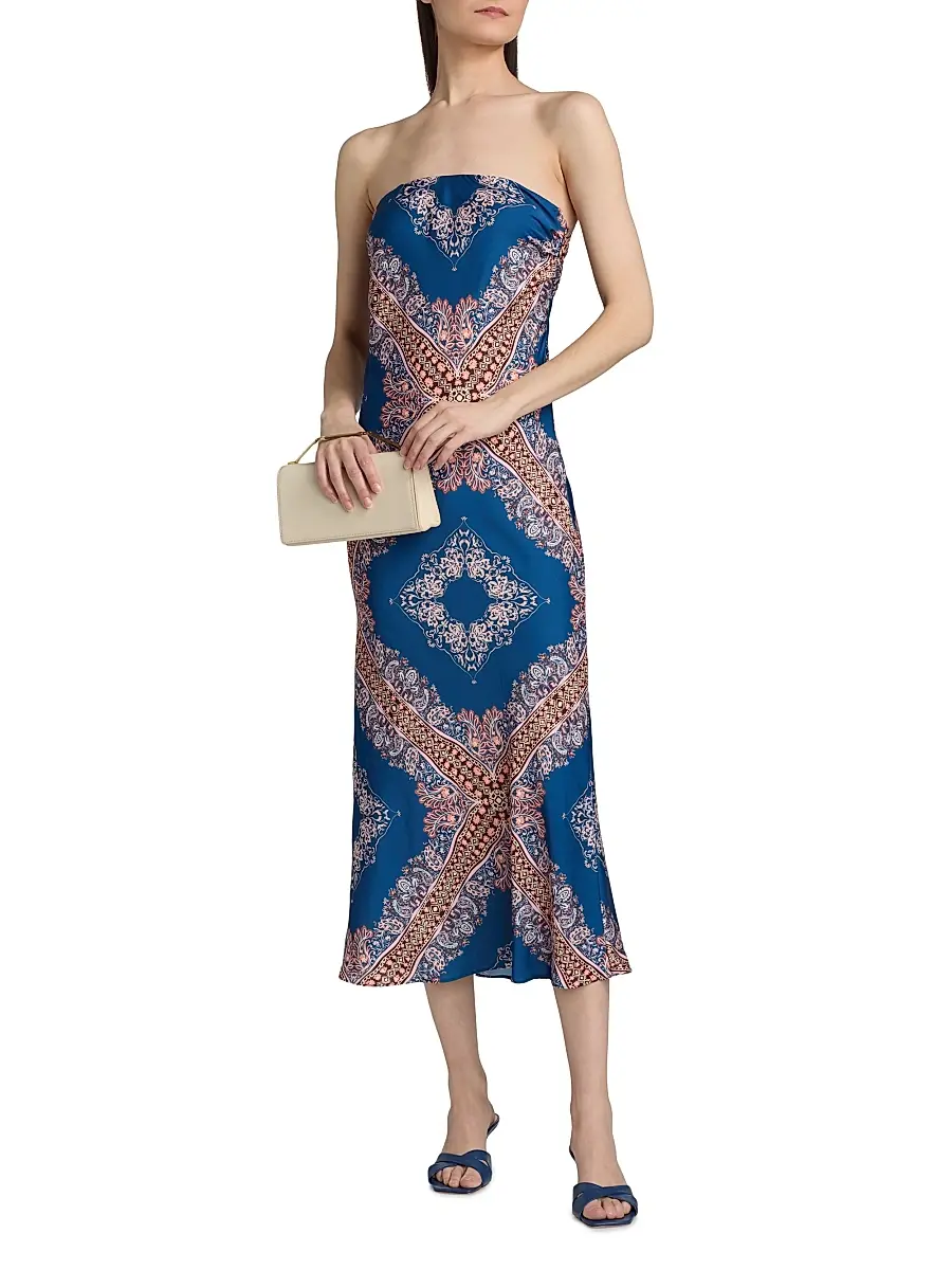 Misa Los Angeles Women's Thara Paisley Medallion Strapless Midi-Dress | Thumbnail 2 Misa Los Angeles Women's Thara Paisley Medallion Strapless Midi-Dress | Thumbnail 2