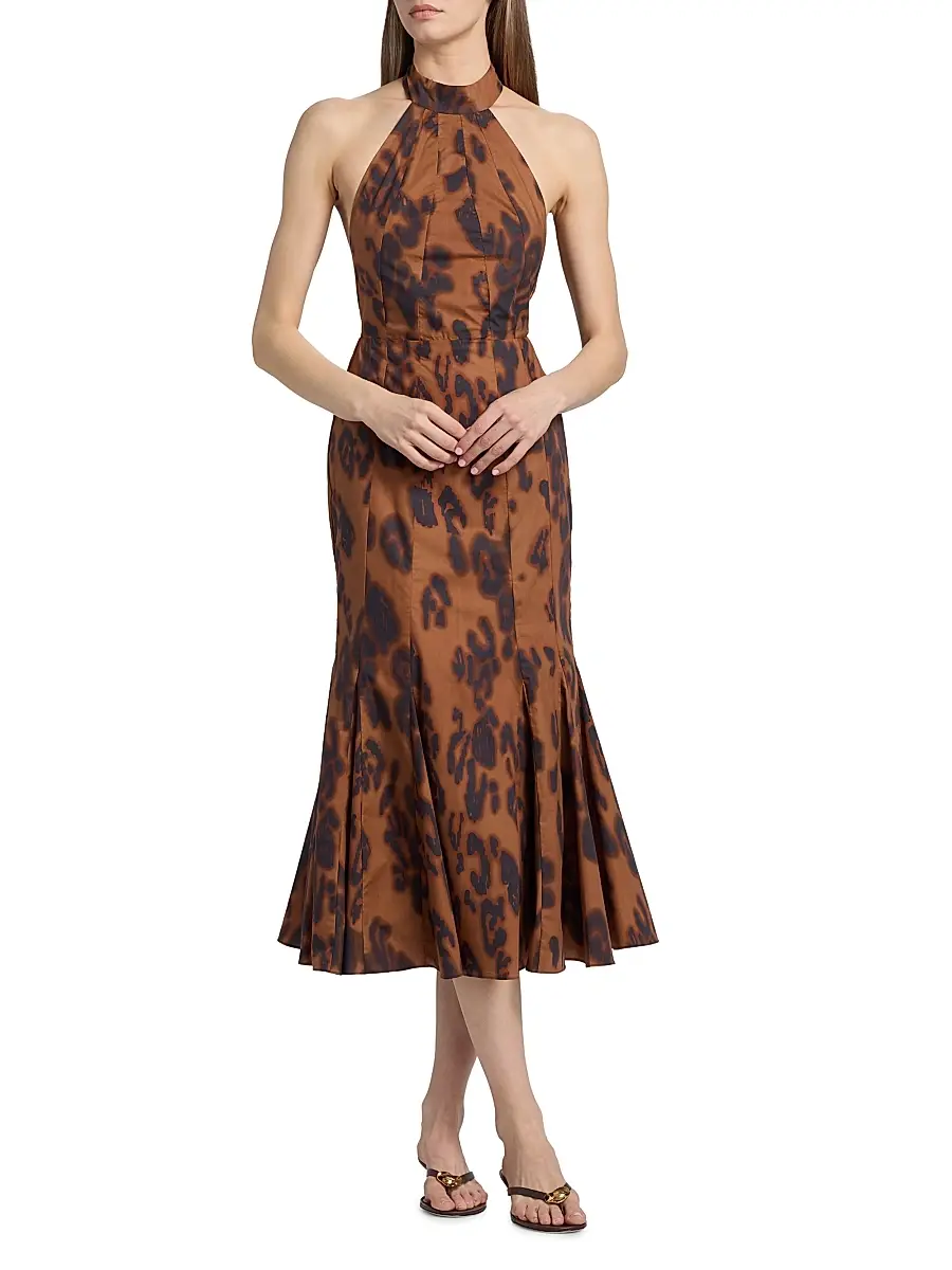 Misa Los Angeles Women's Samara Blotted Leopard-Print Mermaid Midi-Dress | Thumbnail 2 Misa Los Angeles Women's Samara Blotted Leopard-Print Mermaid Midi-Dress | Thumbnail 2