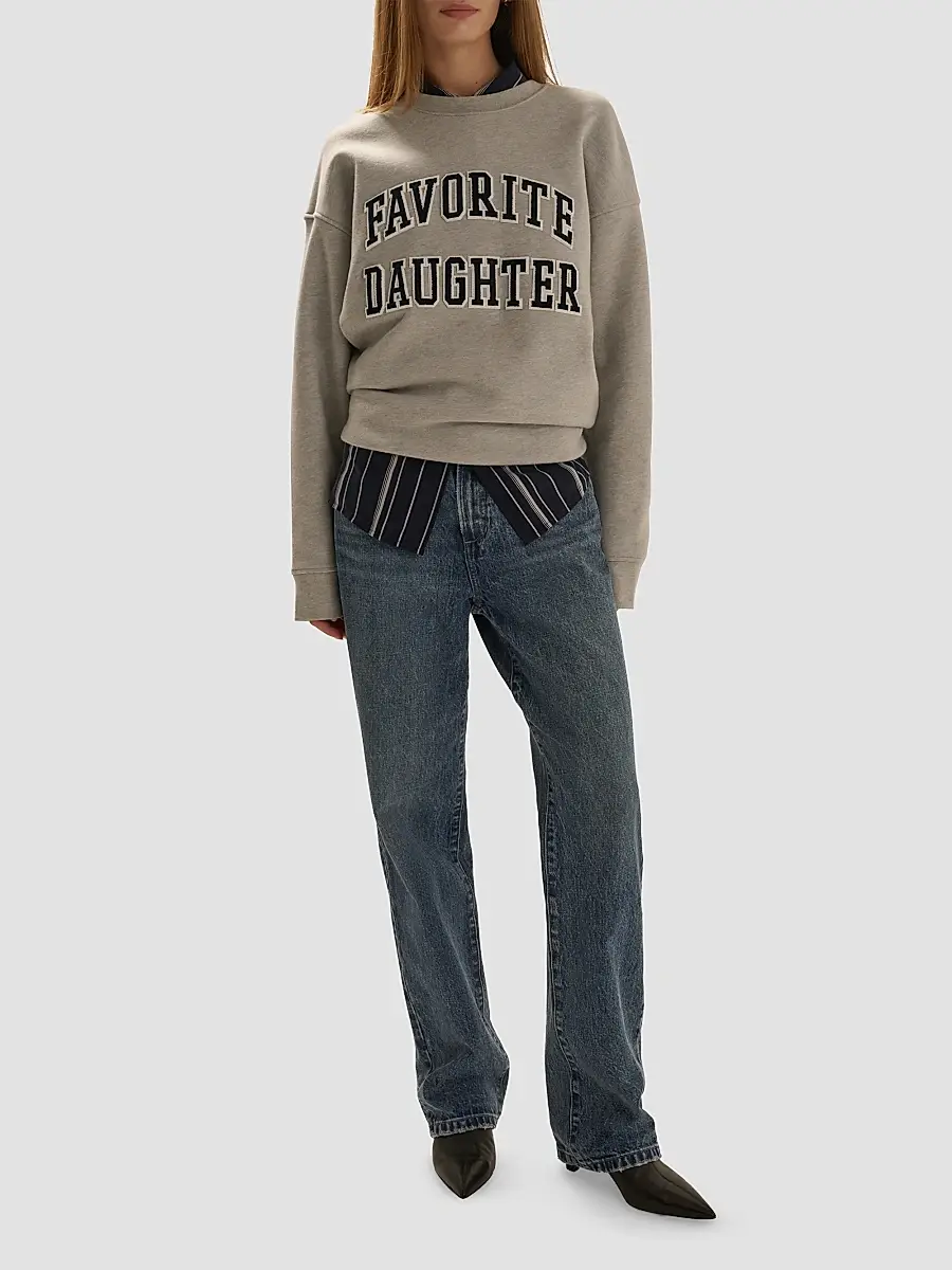 Favorite Daughter Women's The Embroidery Collegiate Sweatshirt | Thumbnail 2 Favorite Daughter Women's The Embroidery Collegiate Sweatshirt | Thumbnail 2