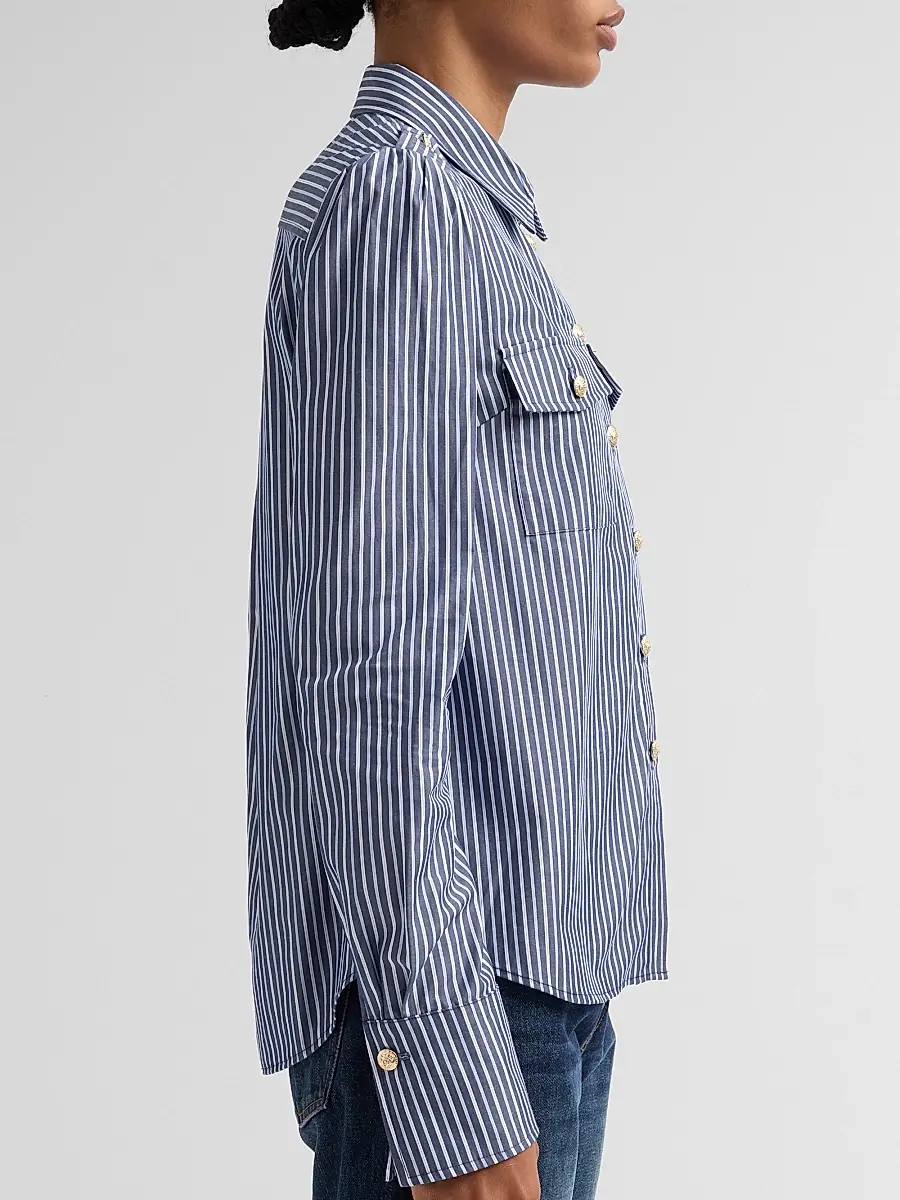 Generation Love Women's Allure Striped Poplin Button-Front Shirt | Thumbnail 5
