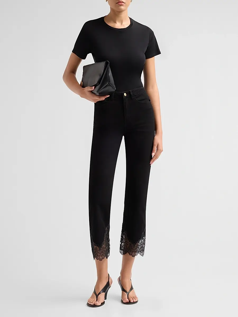 Generation Love Women's Bellatrix High-Rise Lace-Cuff Crop Jeans | Thumbnail 2