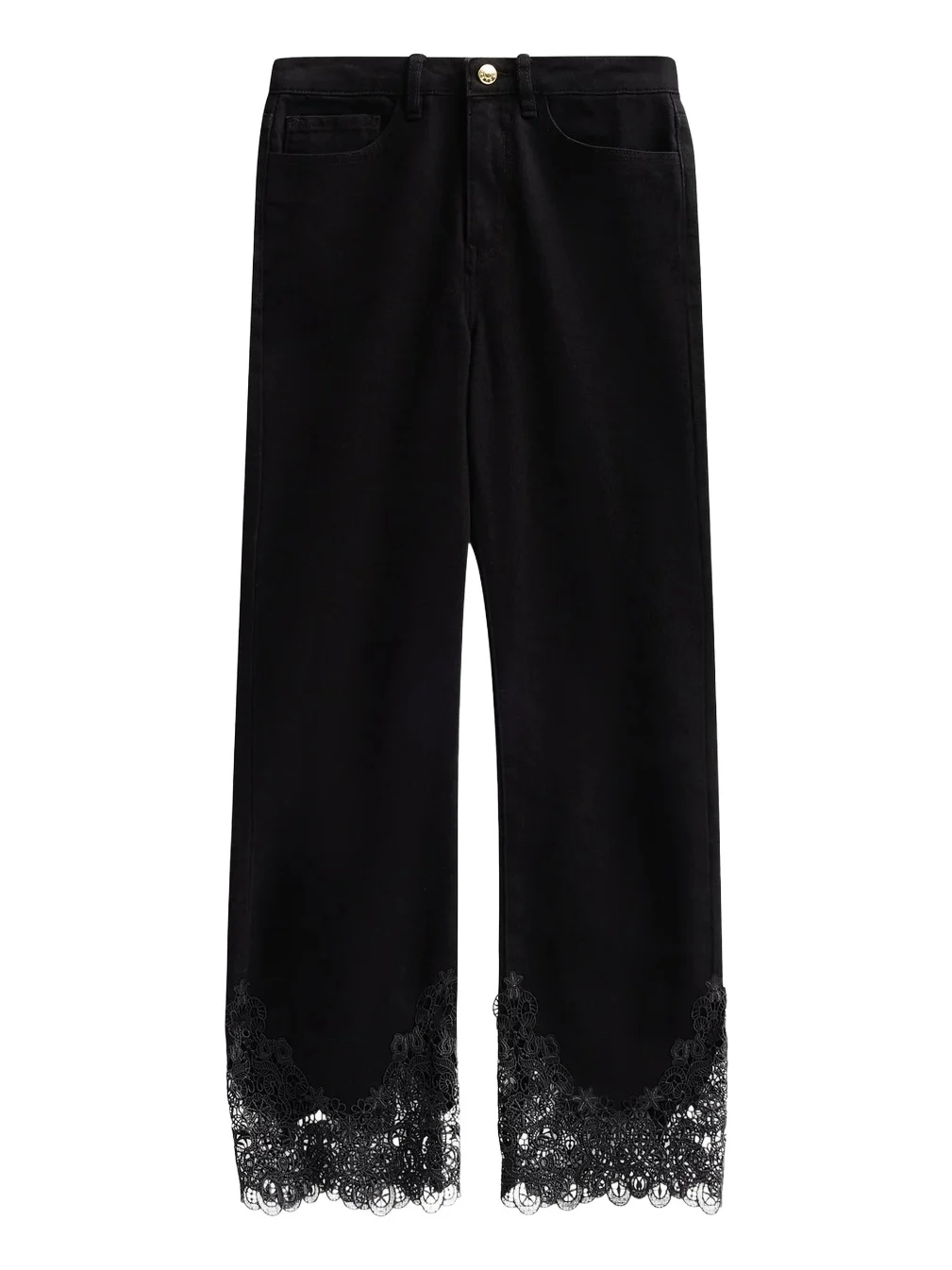 Generation Love Women's Bellatrix High-Rise Lace-Cuff Crop Jeans