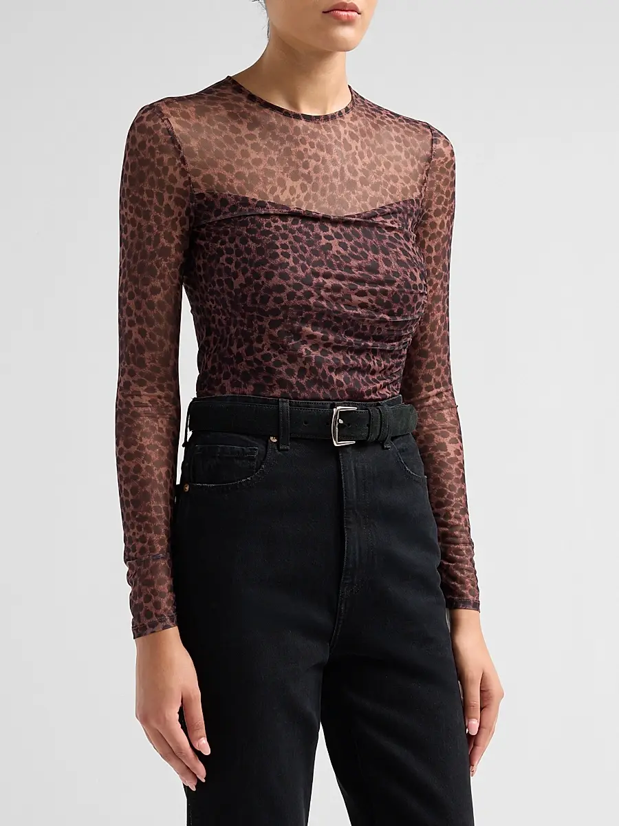 Generation Love Women's Vivi Leopard-Print Mesh Top | Thumbnail 4 Generation Love Women's Vivi Leopard-Print Mesh Top | Thumbnail 4