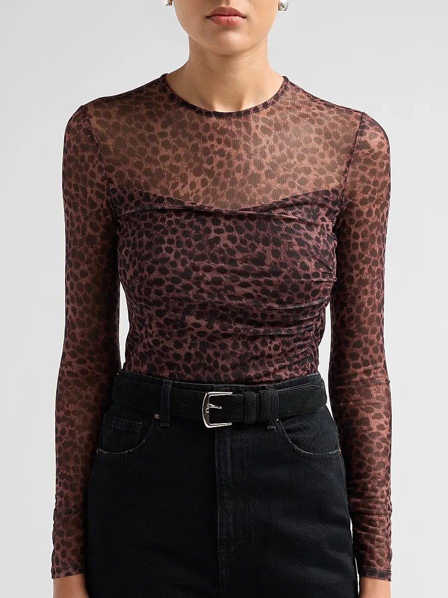 Generation Love Women's Vivi Leopard-Print Mesh Top | Thumbnail 5 Generation Love Women's Vivi Leopard-Print Mesh Top | Thumbnail 5