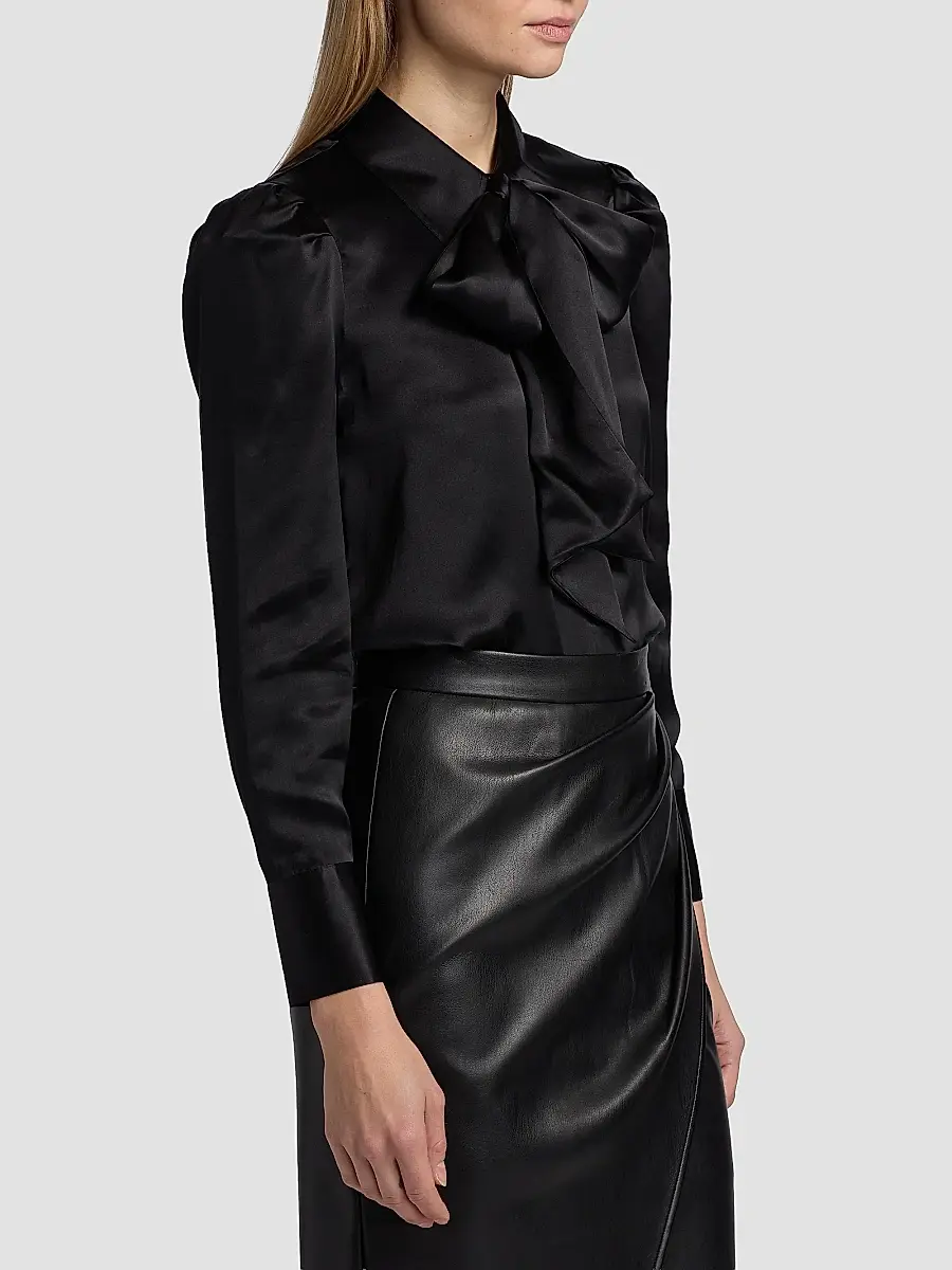 L'Agence Women's Honey Silk Tieneck Blouse | Thumbnail 4