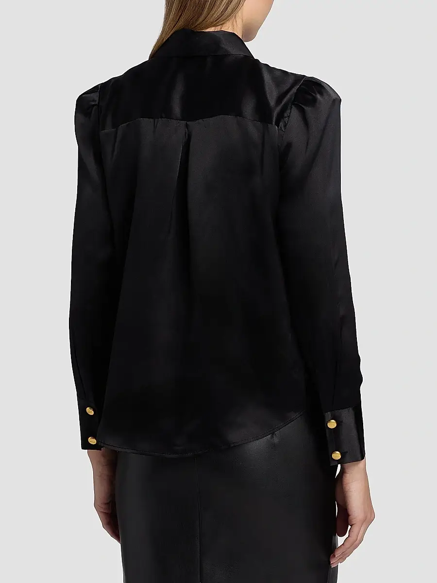 L'Agence Women's Honey Silk Tieneck Blouse | Thumbnail 5
