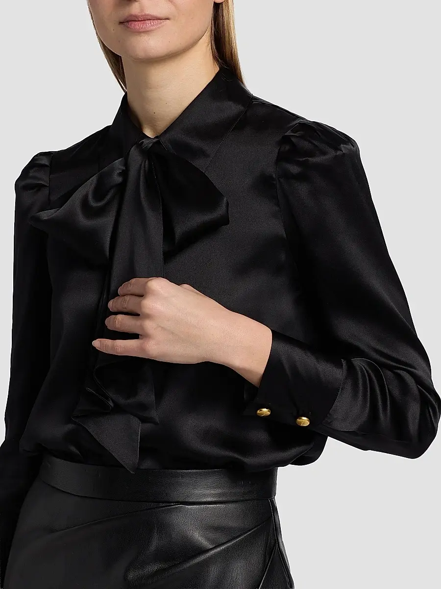 L'Agence Women's Honey Silk Tieneck Blouse | Thumbnail 6