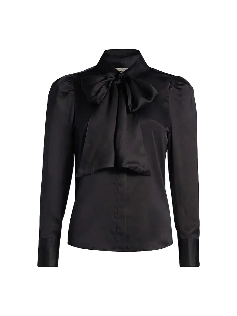 L'Agence Women's Honey Silk Tieneck Blouse