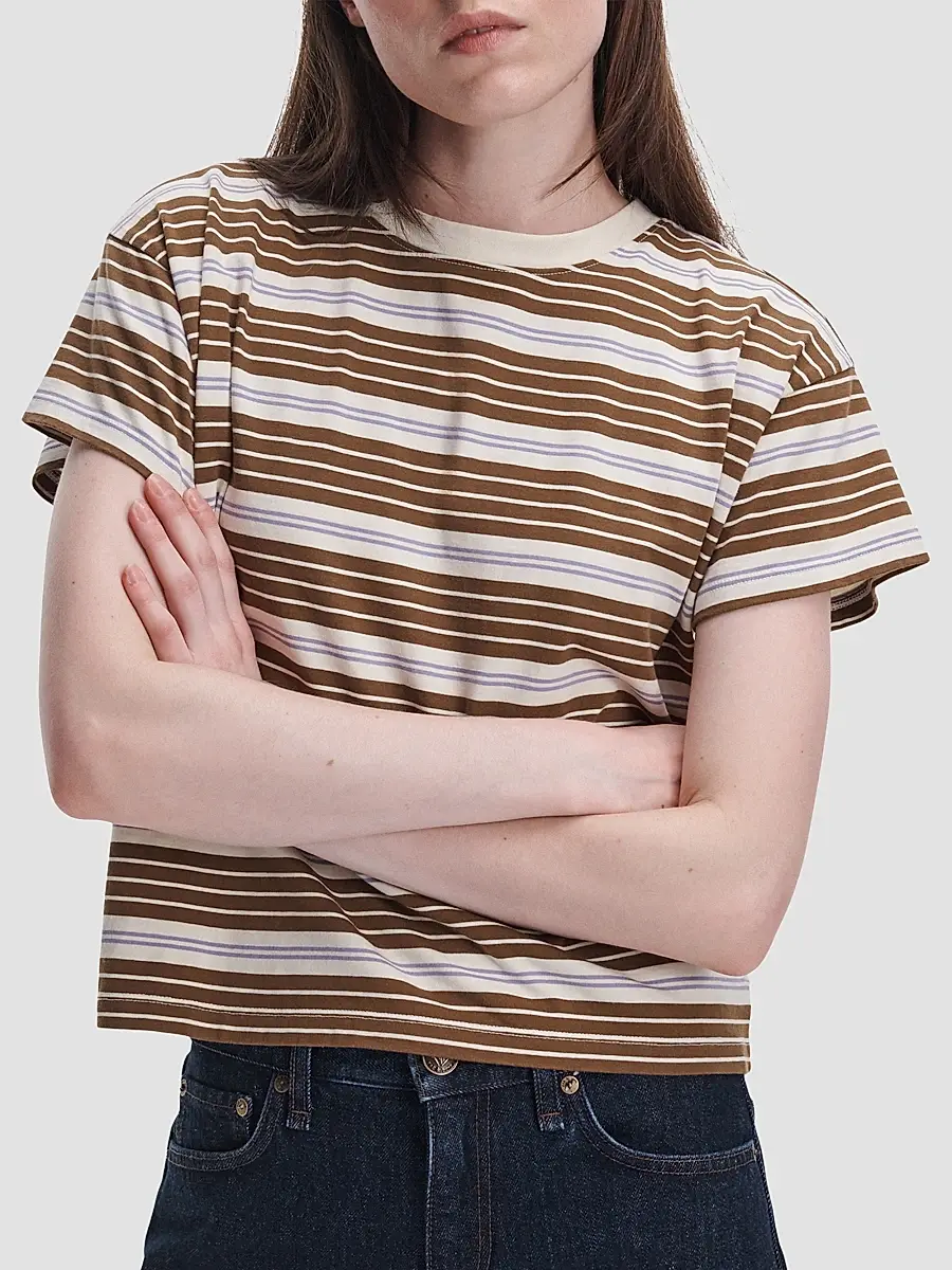 rag & bone Women's Kelly Striped Cotton Boxy T-Shirt | Thumbnail 4 rag & bone Women's Kelly Striped Cotton Boxy T-Shirt | Thumbnail 4