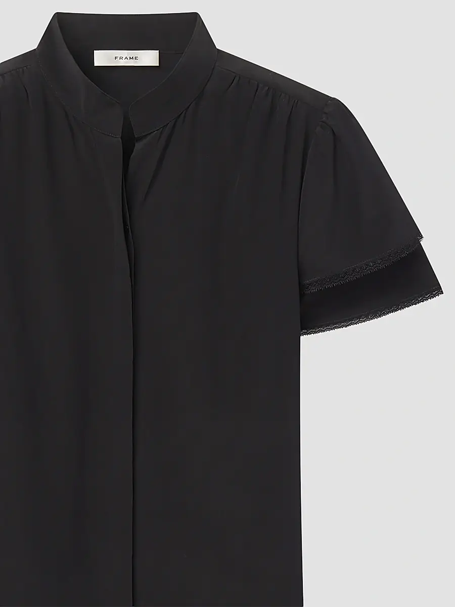Frame Women's Arcadia Silk Short-Sleeve Top | Thumbnail 7 Frame Women's Arcadia Silk Short-Sleeve Top | Thumbnail 7