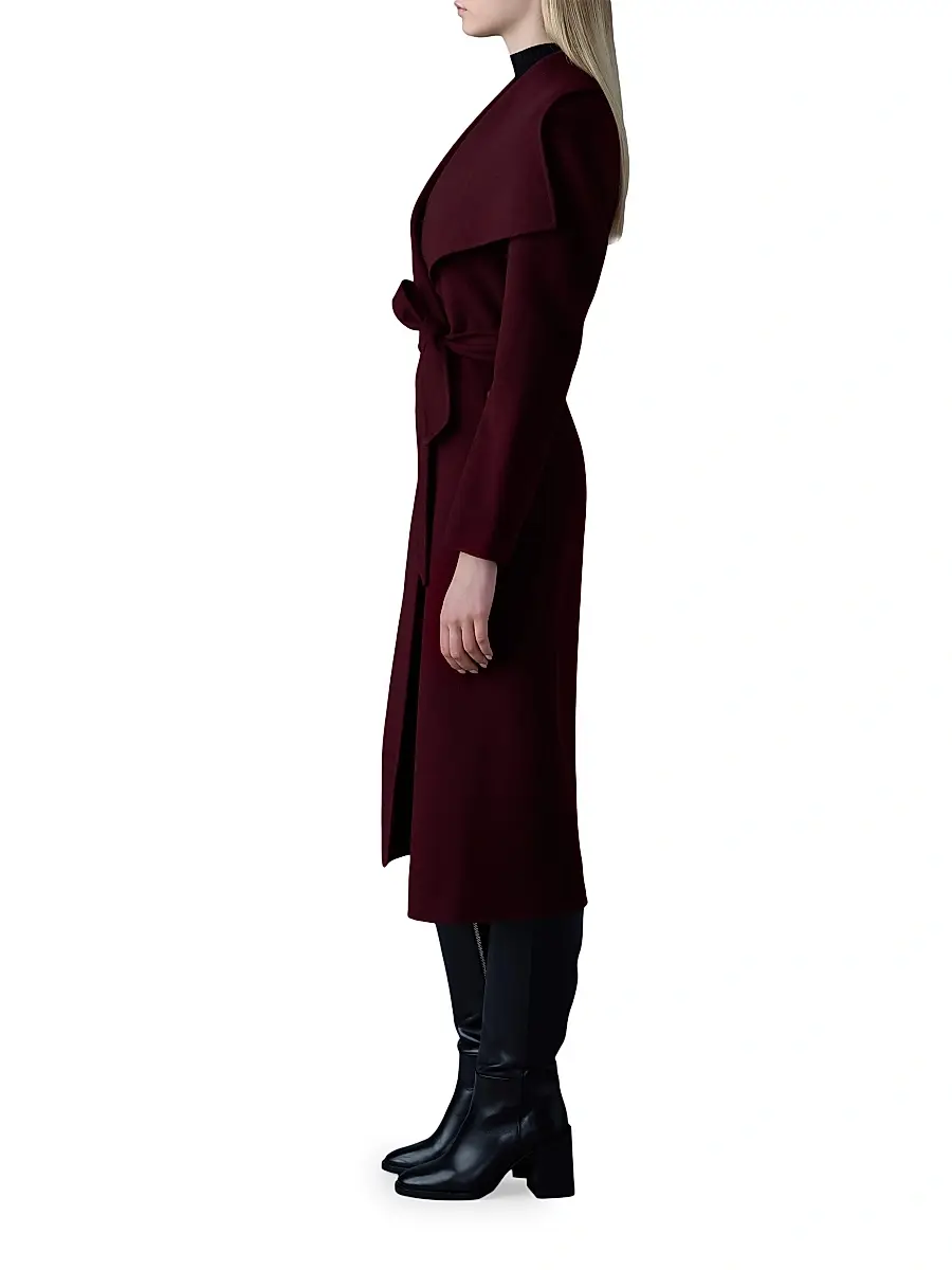 Mackage Women's Belted Light Wool Coat | Thumbnail 3 Mackage Women's Belted Light Wool Coat | Thumbnail 3