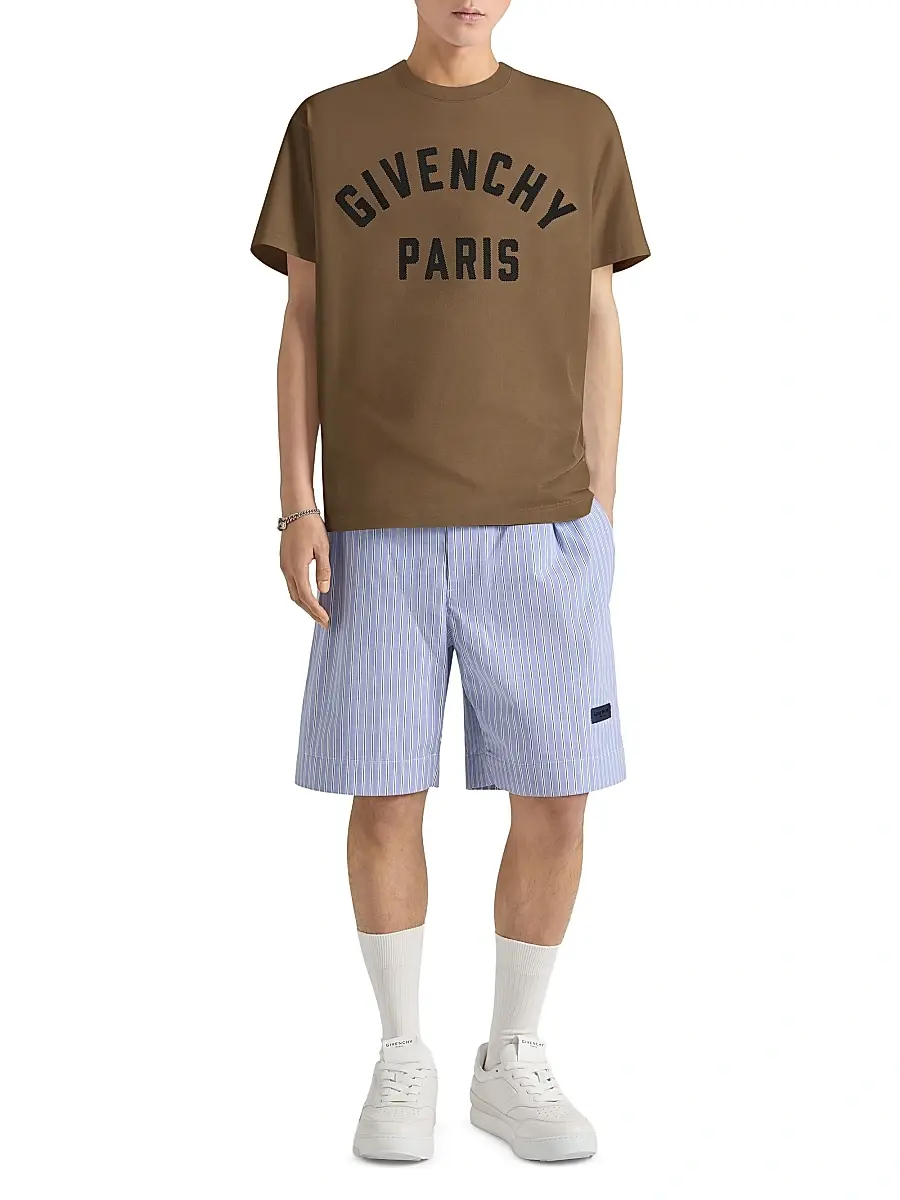 Givenchy Men's Paris T-Shirt in Cotton - Army Beige | Thumbnail 2 Givenchy Men's Paris T-Shirt in Cotton - Army Beige | Thumbnail 2