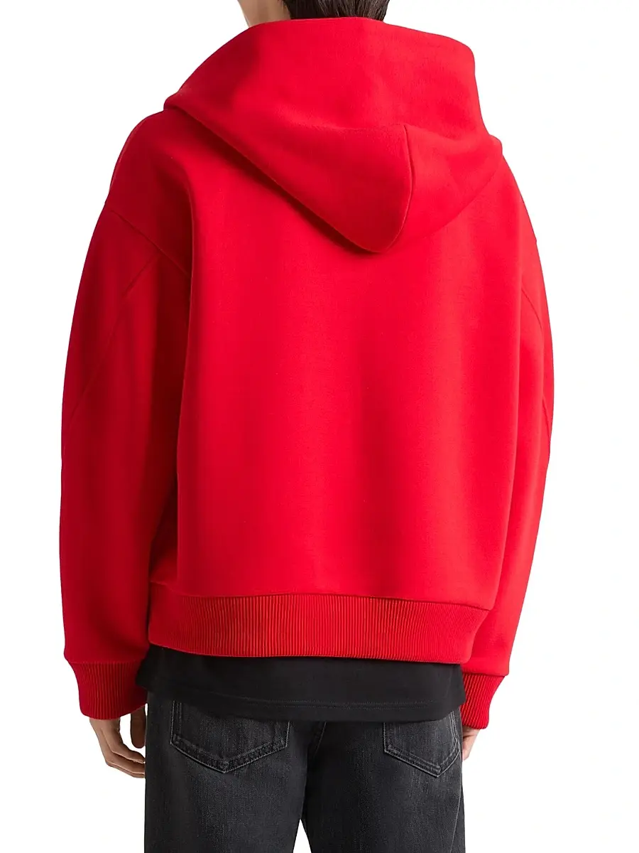 Givenchy Men's Couture Seam Zipped Hoodie in Scuba - Red Pink | Thumbnail 5 Givenchy Men's Couture Seam Zipped Hoodie in Scuba - Red Pink | Thumbnail 5