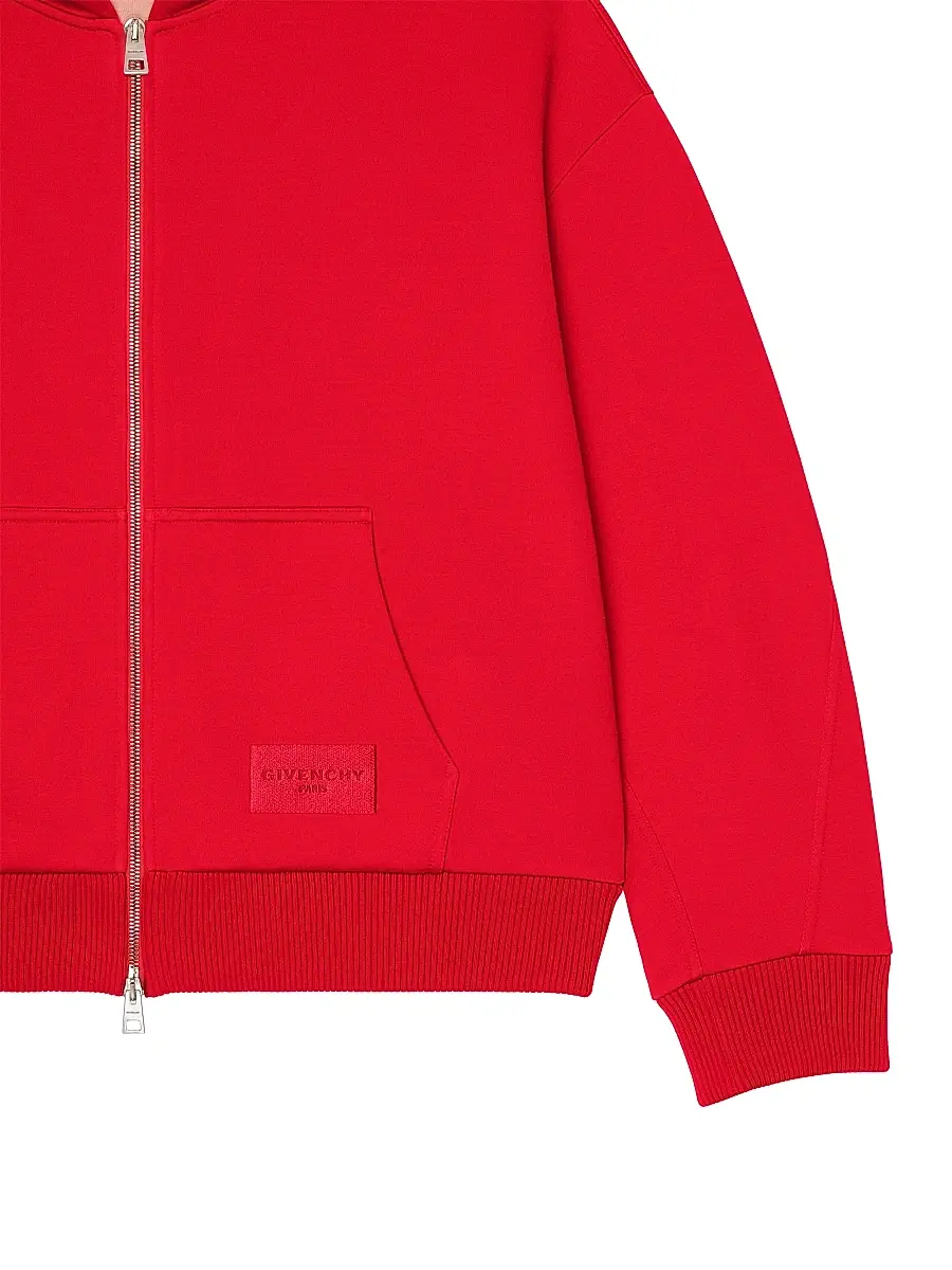 Givenchy Men's Couture Seam Zipped Hoodie in Scuba - Red Pink | Thumbnail 6 Givenchy Men's Couture Seam Zipped Hoodie in Scuba - Red Pink | Thumbnail 6