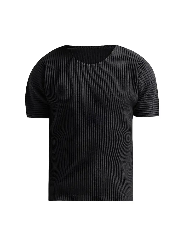 Homme Plissé Issey Miyake Men's Basic Knit Shirt - Black | Image 1 Homme Plissé Issey Miyake Men's Basic Knit Shirt - Black | Image 1