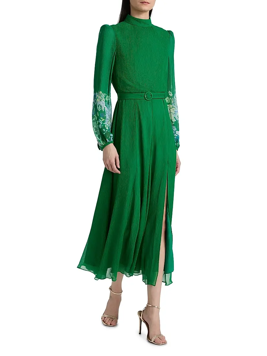 Saloni Women's Jacqui Belted Midi-Dress | Thumbnail 2