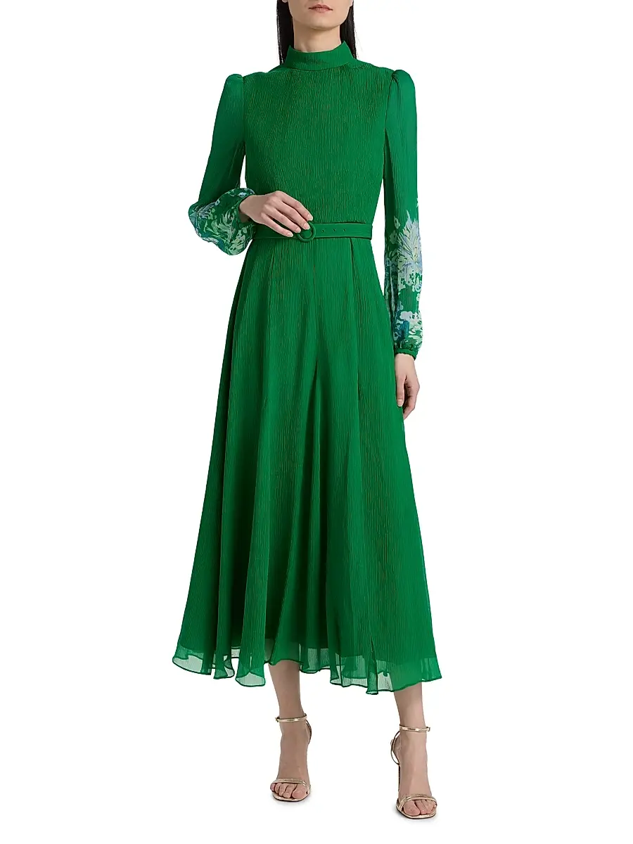 Saloni Women's Jacqui Belted Midi-Dress | Thumbnail 3